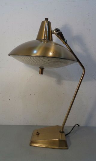 Vintage Mid Century Modern Atomic Space Age Flying Saucer Desk Table Lamp 1960 
