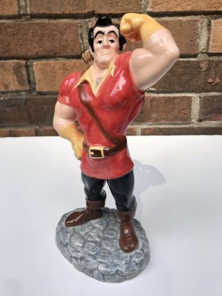 Vintage Walt Disney Beauty & The Beast Gaston 10” Ceramic Porcelain Figurine Htf