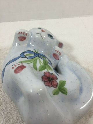 Vintage N.  S.  Gustin Co.  Ceramic Playful Cat Figurine Hand Decorated & Made in USA 3