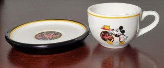 Disney Theme Perks Mickey ' s Really Swell Coffee Brand Espresso Cup And Saucer 2