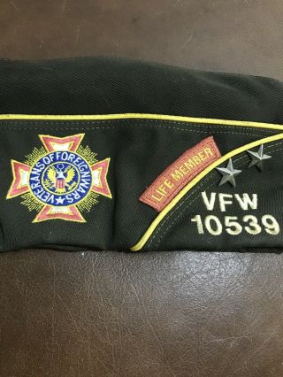 Florida Vfw Post Commander Garrison Life Member Cap & Life Member Pins Gold 1/20