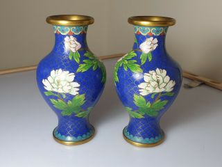 A Matched Mirror Image Jingfa Gilt Copper Cloisonne Vases.