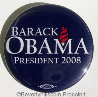 2008 Barack Obama For President Campaign Button Pin Union Made