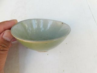 Small Antique Chinese Mono Light Green Glaze Porcelain Bowl
