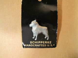 Schipperke Dog Pin Pewter Tone Handcrafted U.  S.  A.  Jewelry
