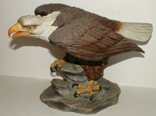America Bald Eagle John James Audubon Porcelain Figurine 1982 9 " Tall Vintage