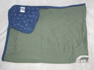 Vintage 1999 Gymboree Dinosaur Cotton Baby Boy Blanket Blue Olive Green