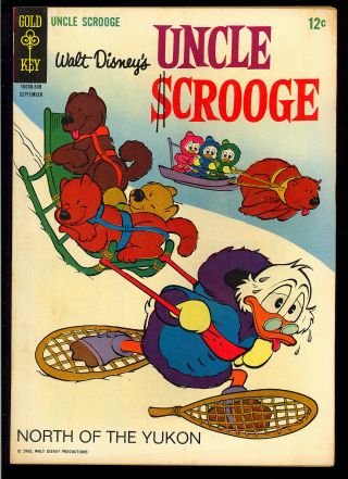 Uncle Scrooge 59 “north Of The Yukon” Disney Carl Barks Art Gold Key 1965 Fn,
