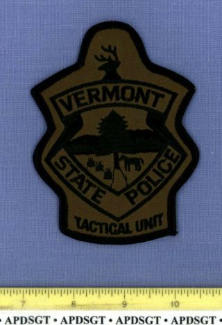 Vermont State Police Tactical (swat) Highway Patrol Patch Subdued