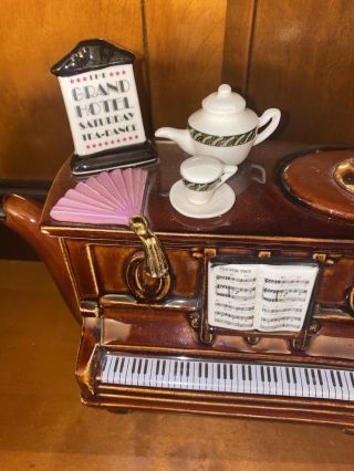 Vintage England Swineside Teapottery Grand Hotel Piano Ceramic Teapot Tea For 2 3