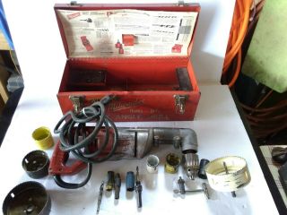Vintage Milwaukee 1101 - 01 Heavy Duty ½ " Drill With Right Angle Drive 4.  5 Amp