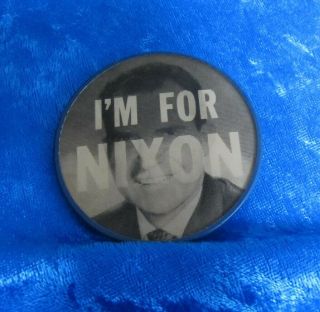 Vintage “i’m For Nixon”,  Political Flasher Button Pin Campaign 1960