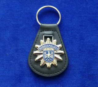 German Federal Police Leather Key Ring Border Patrol