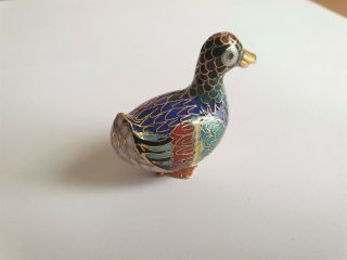 Vintage Chinese Cloisonne Duck Figurine 030 2