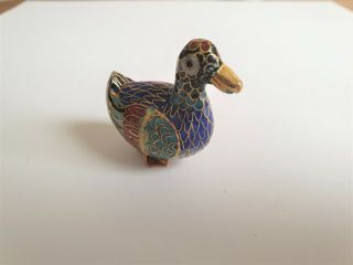 Vintage Chinese Cloisonne Duck Figurine 030 3