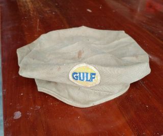 Vintage Gulf Oil Gas Service Station Attendant Hat Uniform Cap 1950s