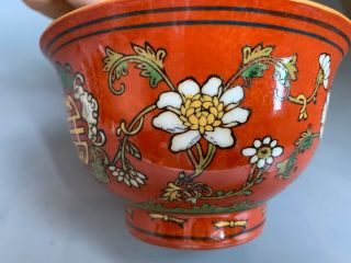 China Collectable Handwork Porcelain Paint Flower & Dragon Lucky Souvenir Bowls
