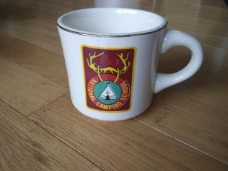Vintage Boy Scouts of America National Camping School Gold Rim Coffee Cup Mug 2