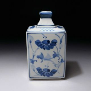 @cp34: Vintage Japanese Hand - Painted Porcelain Vase,  Tobe Ware,  Flower,  7.  1 "
