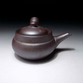 @ED31: Vintage Japanese Pottery Sencha Tea Pot,  Banko ware 3
