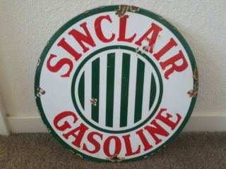 Vintage Sinclair Gasoline Motor Oils 11 3/4 " Porcelain Gas Sign Lubester