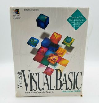 Vintage Microsoft Visual Basic 3.  0 Standard Edition 1993 Pc Software