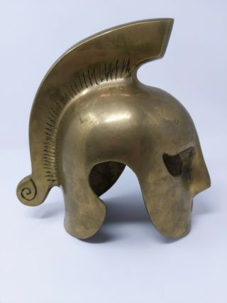 Vintage Brass Greek Crested Decorative Helmet Warrior Spartan Roman 300 Got