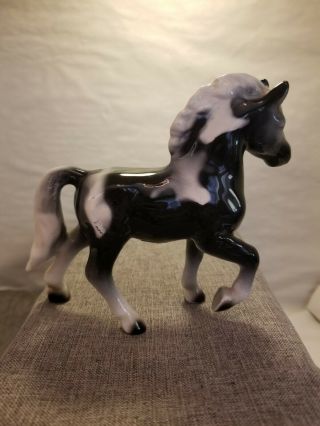 Ucagco Horse Figurine,  Black And White,  Foil Sticker.