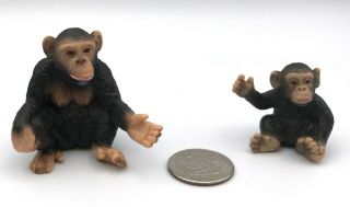 Schleich Chimpanzee Family Baby & Female 2001 Retired 14192 14191 Chimp