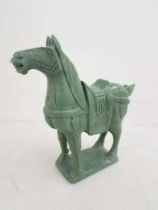 Carved Green Stone Horse Figure