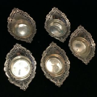Vintage.  925 Sterling Silver Nut Candy Dish S8161 Set Of 5
