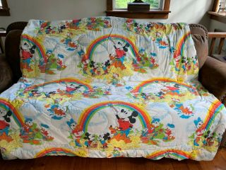 Vintage Mickey Mouse Comforter Disney Twin Size 78 " X 68 " Make Offer