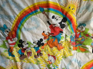 Vintage Mickey Mouse Comforter Disney Twin Size 78 