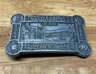 Vintage Native Sons Of The Golden West Belt Buckle