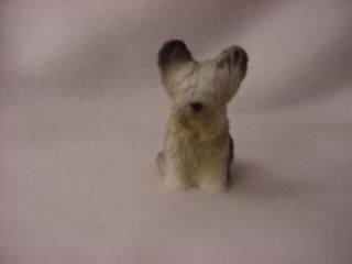 Skye Terrier Dog Hand Painted Figurine Resin Miniature Small Mini Collectible