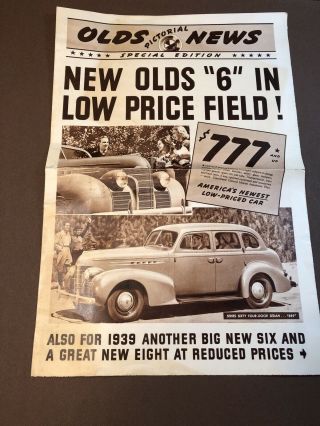 1939 Oldsmobile Sales Literature Ny World 