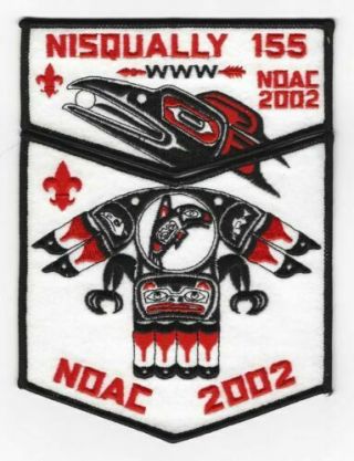 Boy Scout Oa 155 Nisqually Lodge 2002 Noac Black Border Flap Set