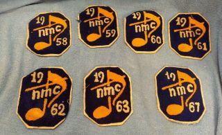 Old Nmc Music Fraternity? Letterman Jacket Patches 1958 - 1963 1967 Blue Yellow