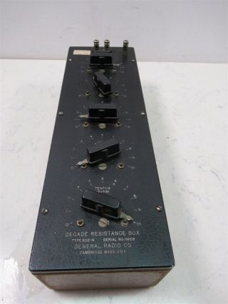 Vintage General Radio 602 - N Decade Resistance Box Resistor Wood Case Lab Unit