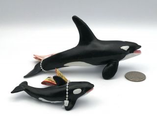 Safari Ltd Wild Safari Killer Whale & Baby Orca Marine Animal Figures 1996 W/tag