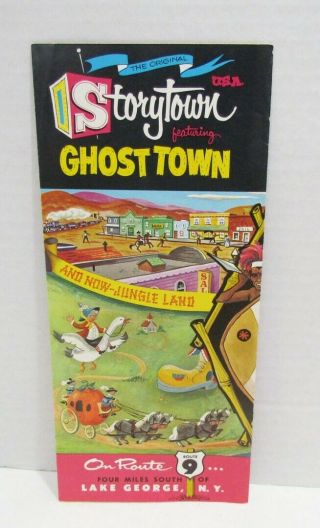 Storytown Usa Ghost Town Amusement Park Vintage Travel Brochure Lake George Ny