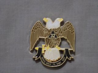 2 " Car Emblem Scottish Rites Double Eagle 32 Degree Metal Masonic
