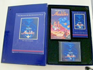 Walt Disney Aladdin Deluxe Collectors Edition Black Diamond Video Vhs Cd Book