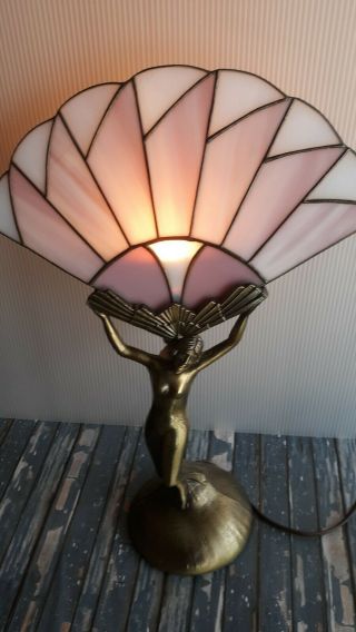Vintage Art Deco Style Nude Winged Lady Table Lamp L&l Wmc