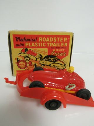 Vintage Marx Plastic Trailer W/ Wind - Up Racer Sb412