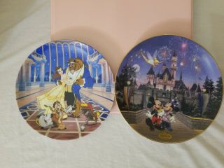 Beauty & The Beast Loves First Dance & Sleeping Beauty Knowles Collector Plates