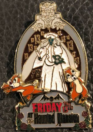 Wdw Chip & Dale Friday The 13th At The Haunted Mansion Limited Edition Pin 2007