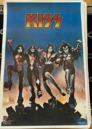 Kiss Vintage 1976 76 Destroyer Ace Peter Gene Paul Nos Aucoin Mgt Poster N/m