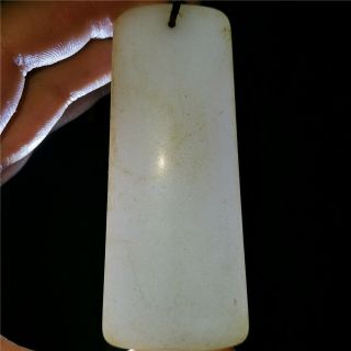 Chinese Hetian White Jade Jadeite Hand - Carved Pendant Necklace Statue Tag Peace