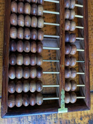 Vintage Antique Wooden Abacus Peoples Republic China Lotus Brand 15 Rods 105 Bds 3